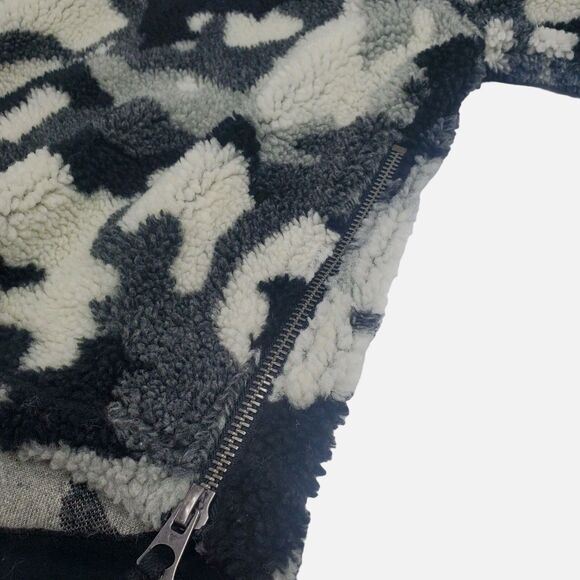 Dylan Fleece Jacket Hooded Mens XL Black Gray Camouflage Pullover Side Zip - Picture 5 of 10